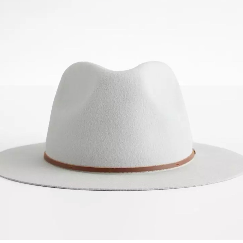 White Wesley Packable Fedora Hat size S (used once) Brixton